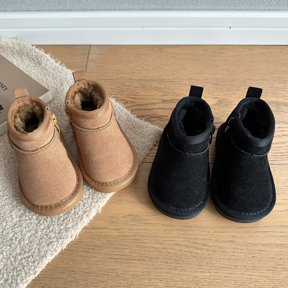 Children's Snow Boots Winter Boys' Thickened fleece-lined Cotton Shoes Girls' Warm Cotton Boots Children 1-3 Years Old Baby Shoes