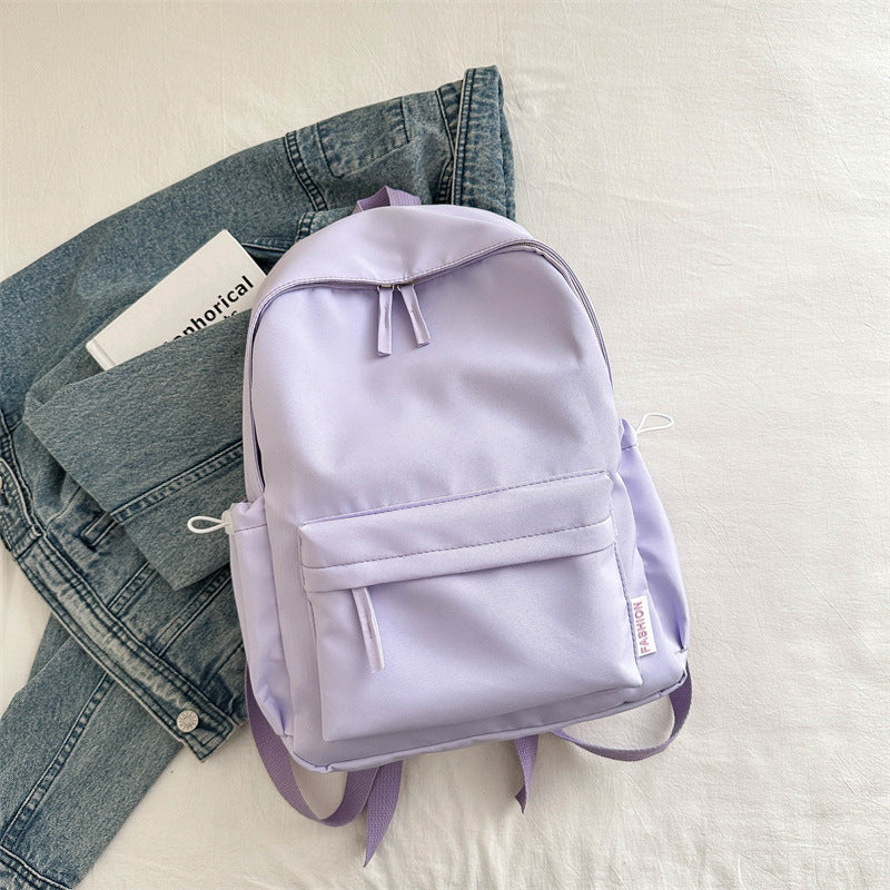 Large-Capacity Japanese-Style Simple Campus Backpack Korean Style College Style Solid Color Student Backpack Casual Bag Travel Bag
