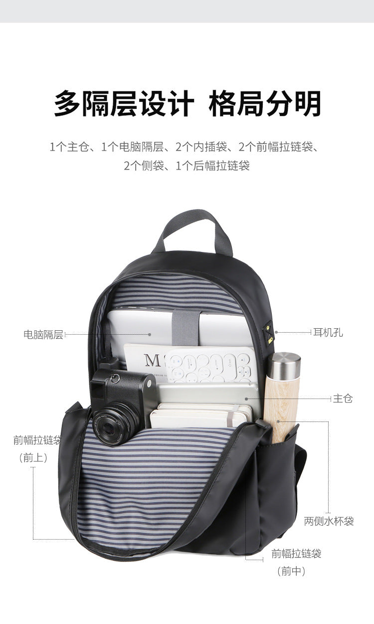 Large Capacity Schoolbag Junior High School Business Backpack Men's Advanced Sense Computer Bag Simple Lightweight New Cross-border Backpack