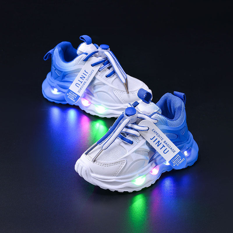 Children's Sports Light-up Gradient Shoes 2025 New Female Torre Shoes Small and Medium-sized Kids Boys and Students LED Luminous Running Shoes