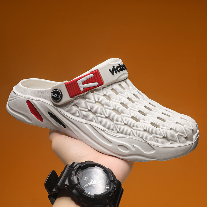 Hole Shoes Casual Thick-soled Non-slip Wear-resistant Beach Sandals Cross-border Large Size Dung-feeling Summer New Style Outer Wear Slippers