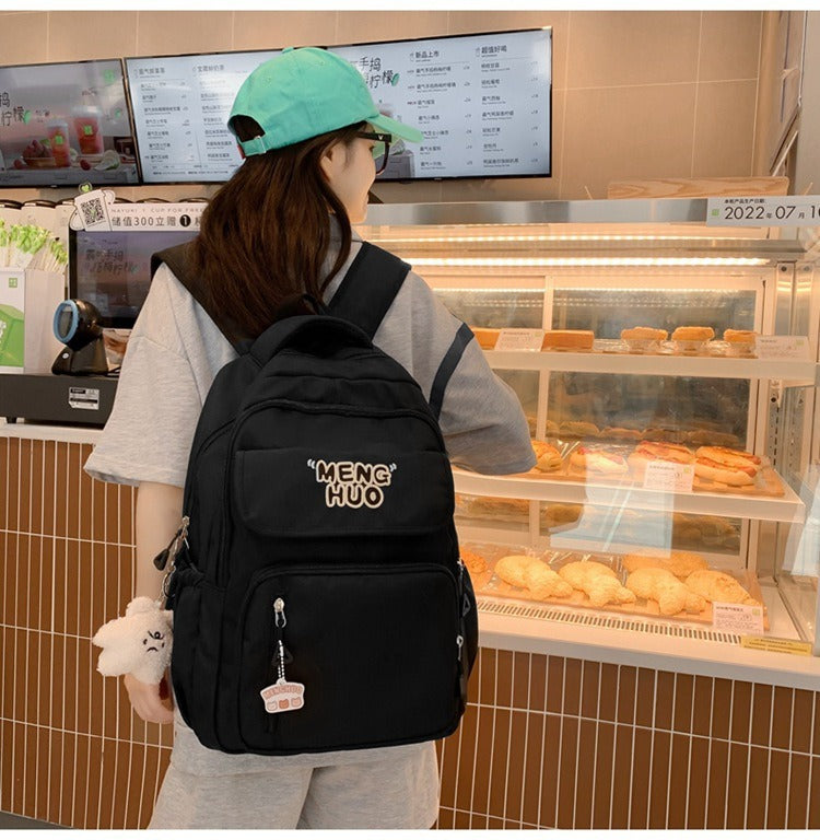 Junior high school Senior high school student schoolbag Korean leisure backpack 2024 autumn new large capacity simple trend backpack