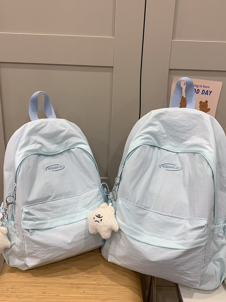 Versatile Backpack for Female College Students, Junior High School Students, and High School Students, Large Capacity Nylon Backpack, Lightweight
