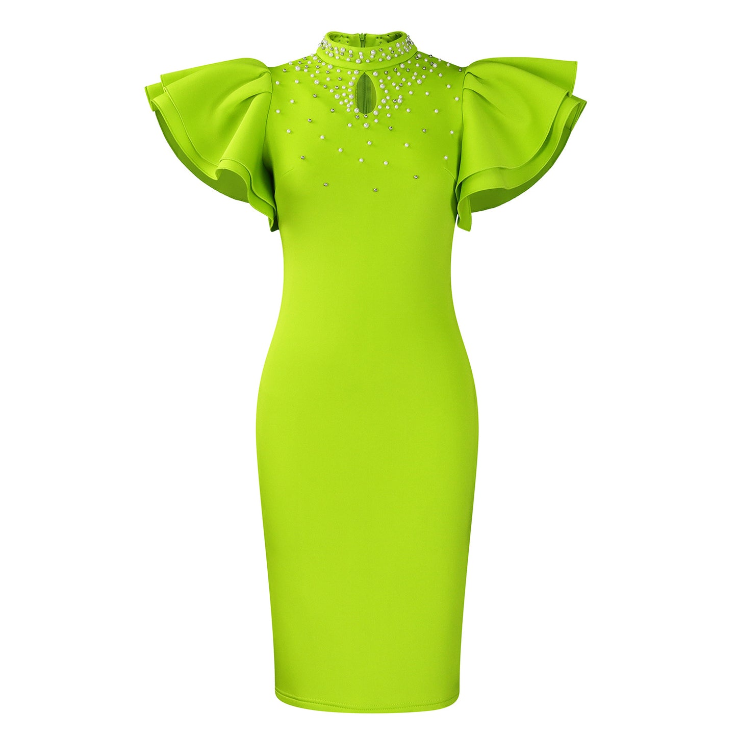 D560 Export Women's Clothing 2026 New Fashion Sexy Ruffle Sleeve Beaded Party Evening Dress African Dress