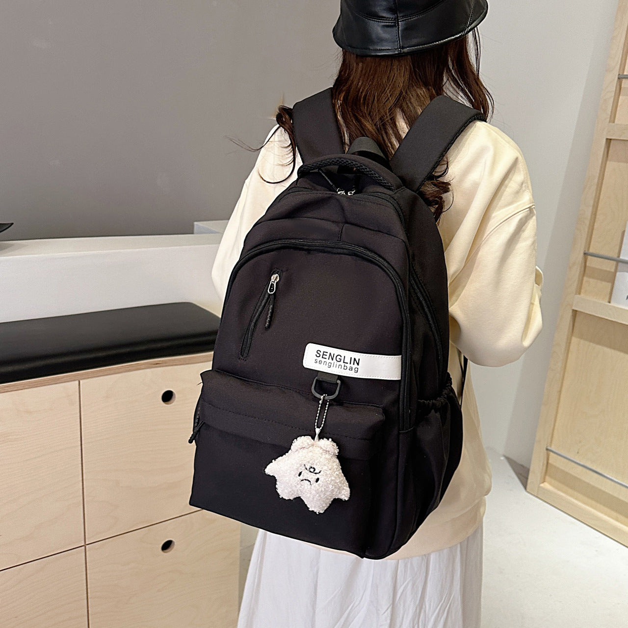 Simple Schoolbags for Boys, College Students, High School Students, Large-Capacity Girls' Backpacks, College Style Korean Fashion Couple Pairs