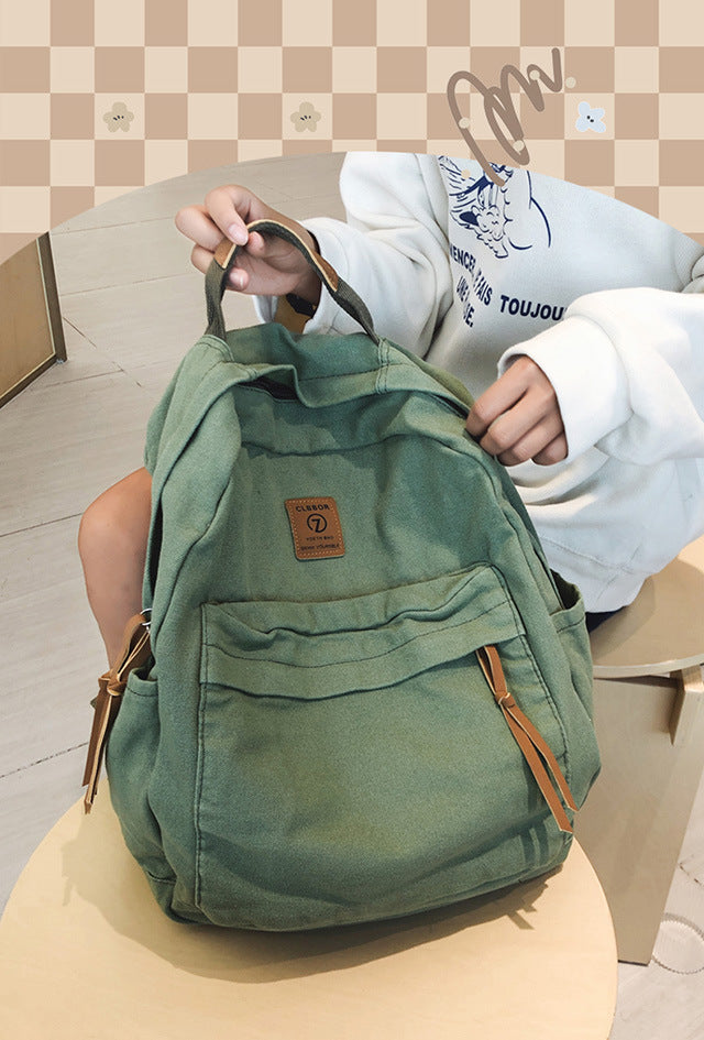 Schoolbags for Men and Women, Backpacks for Middle and High School Students, Travel Lightweight Backpacks, Large-Capacity Casual Canvas Travel Bags