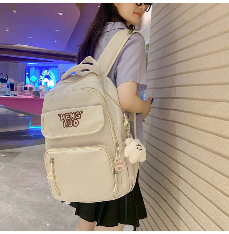 Junior high school Senior high school student schoolbag Korean leisure backpack 2024 autumn new large capacity simple trend backpack