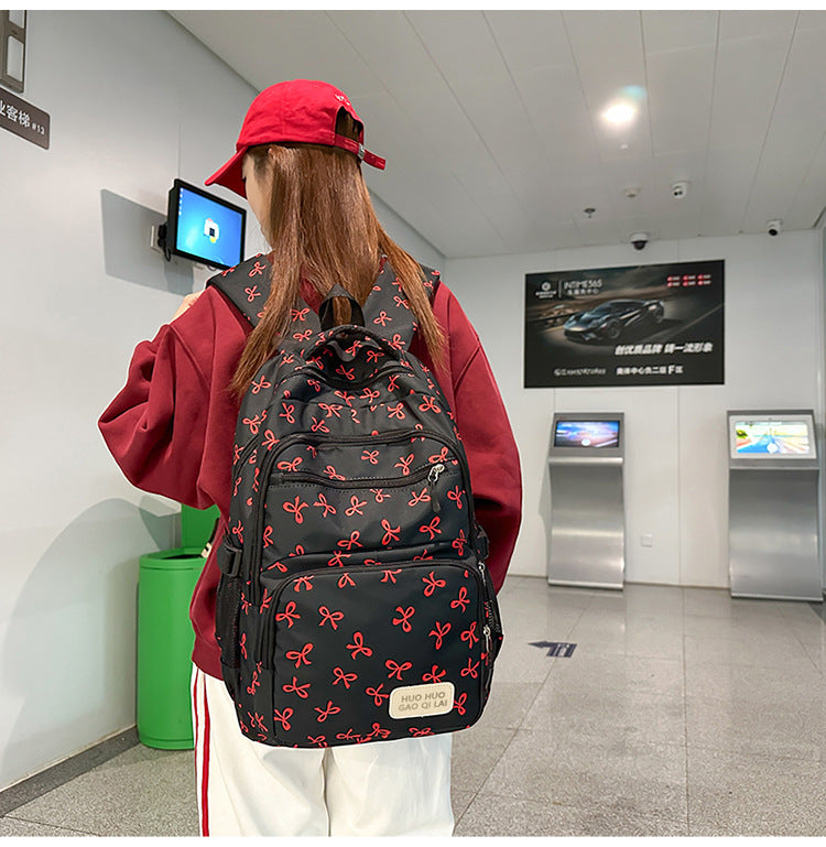 New Girls Backpack Japanese Ins Three-piece Bag Junior Senior high school Student Schoolbag Campus Style Large Capacity Backpack