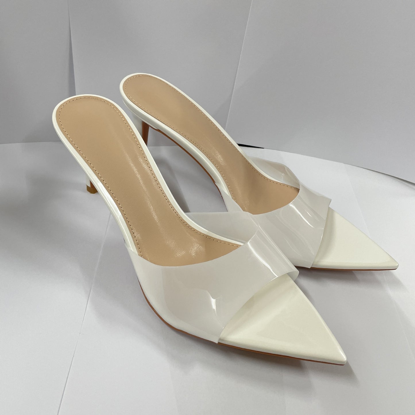 Transparent High-Heeled Shoes for Women, Versatile Sandals, Slimming, Thin Heels, Pointed Toes, Sexy Open-Toe Slip-Ons, New Spring and Summer 2026 Models