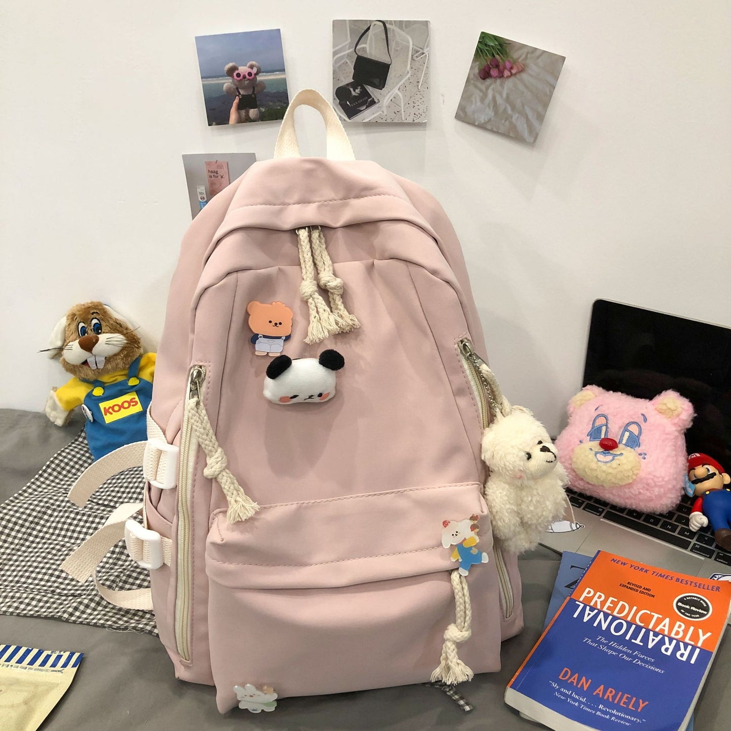 Japanese-Style Ins School Bag for Middle School Girls, High School Students, and College Students, Large Capacity, Simple Backpack, Double Shoulder Bag