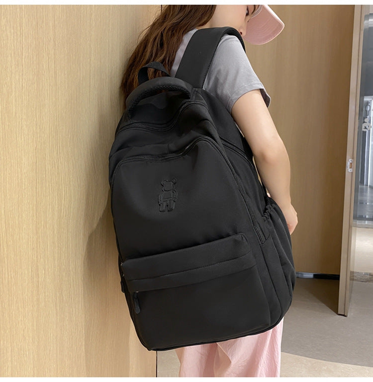 Simple Youth Campus Schoolbag Fashion Trend College Student Backpack Nylon Breathable Class Commuter Women Backpack