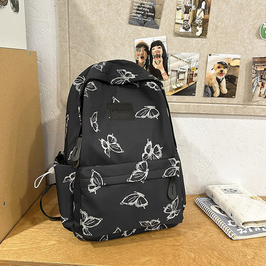 Ins Style High-Looking Butterfly Backpack, Lightweight Travel Backpack, New Sports School Bag for College Students Starting School