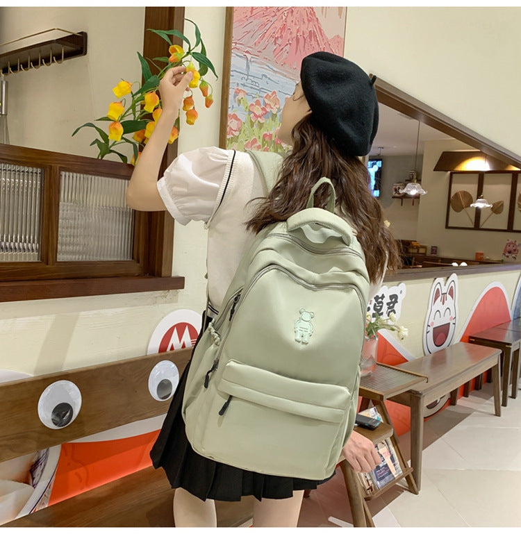 Simple Youth Campus Schoolbag Fashion Trend College Student Backpack Nylon Breathable Class Commuter Women Backpack