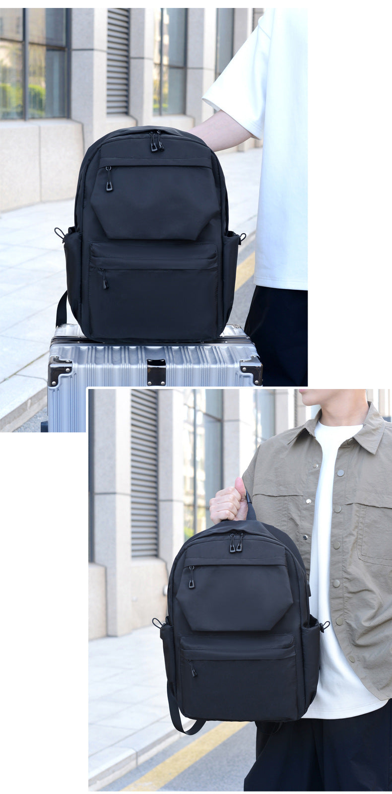 Printable Logo Backpack, Junior High School Student, High School Student, School Bag, Large Capacity Travel Bag, Casual Computer Backpack