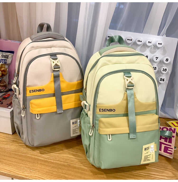 Schoolbag Women's Korean-style Harajuku Backpack Campus Style Junior High School Senior high school Student Schoolbag Simple Fashionable Large Capacity Backpack