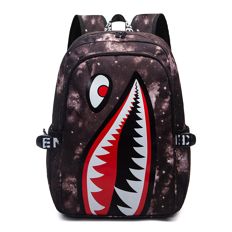 Cross-border Oxford Shark Schoolbag Primary School Grade 4, 5 and 6 Large Capacity Backpack Personalized Simple Backpack for Men