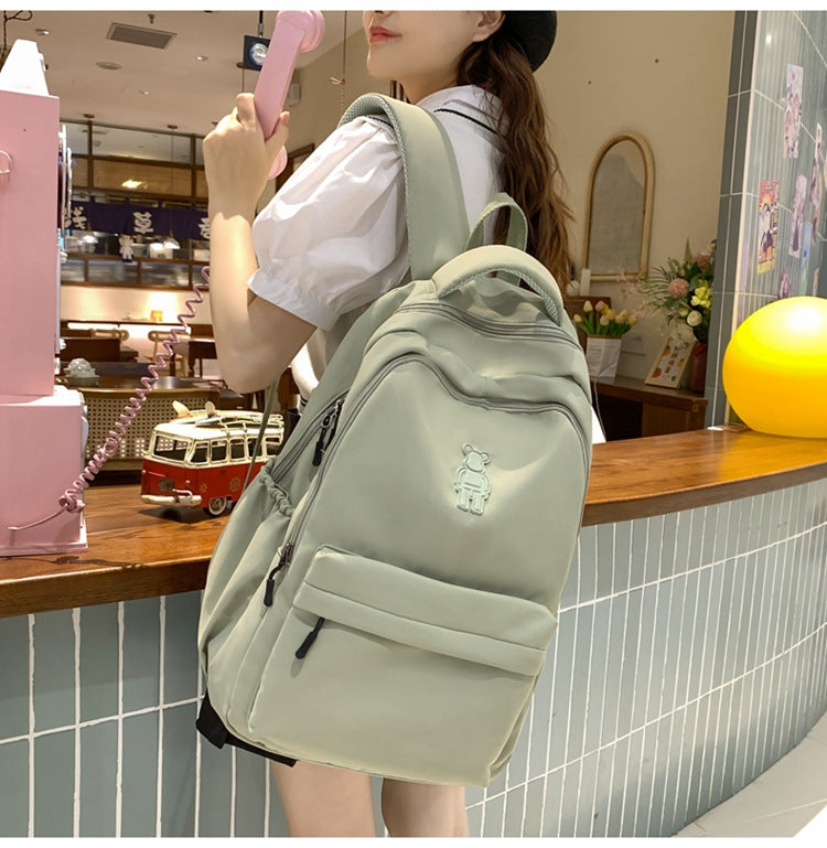 Simple Youth Campus Schoolbag Fashion Trend College Student Backpack Nylon Breathable Class Commuter Women Backpack
