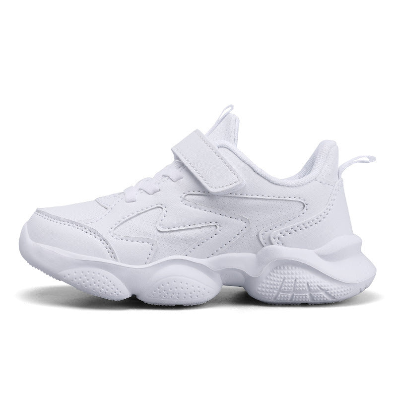 Wholesale children's shoes mesh breathable soft bottom small white shoes for boys and girls in the big children's solid color campus performance white shoes running shoes