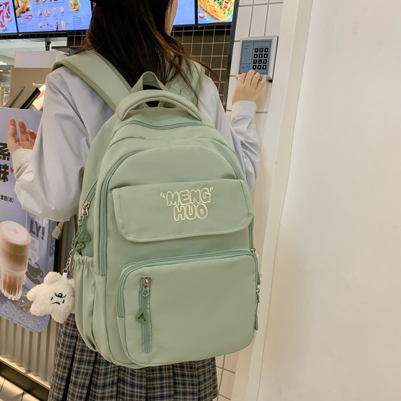 Junior high school Senior high school student schoolbag Korean leisure backpack 2024 autumn new large capacity simple trend backpack