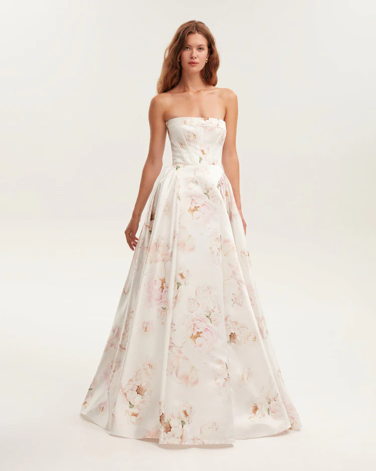2025 Cross-border New Spring and Summer Shoulder European and American Women's Three-dimensional Tailoring Fairy Long Elegant Evening Dress dress