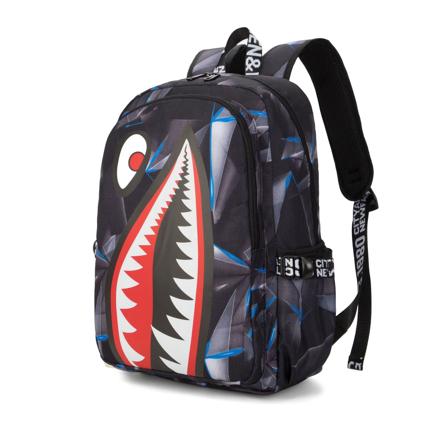 Cross-border Oxford Shark Schoolbag Primary School Grade 4, 5 and 6 Large Capacity Backpack Personalized Simple Backpack for Men