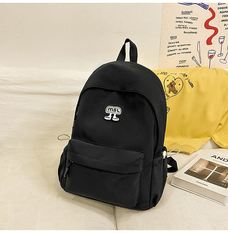 New School Bag Female College Student Large Capacity Backpack Lightweight Simple Short-Distance Travel Backpack High School Student School Bag