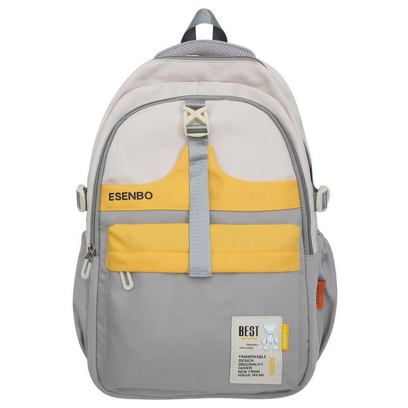 Schoolbag Women's Korean-style Harajuku Backpack Campus Style Junior High School Senior high school Student Schoolbag Simple Fashionable Large Capacity Backpack