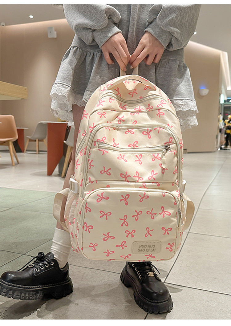 New Girls Backpack Japanese Ins Three-piece Bag Junior Senior high school Student Schoolbag Campus Style Large Capacity Backpack