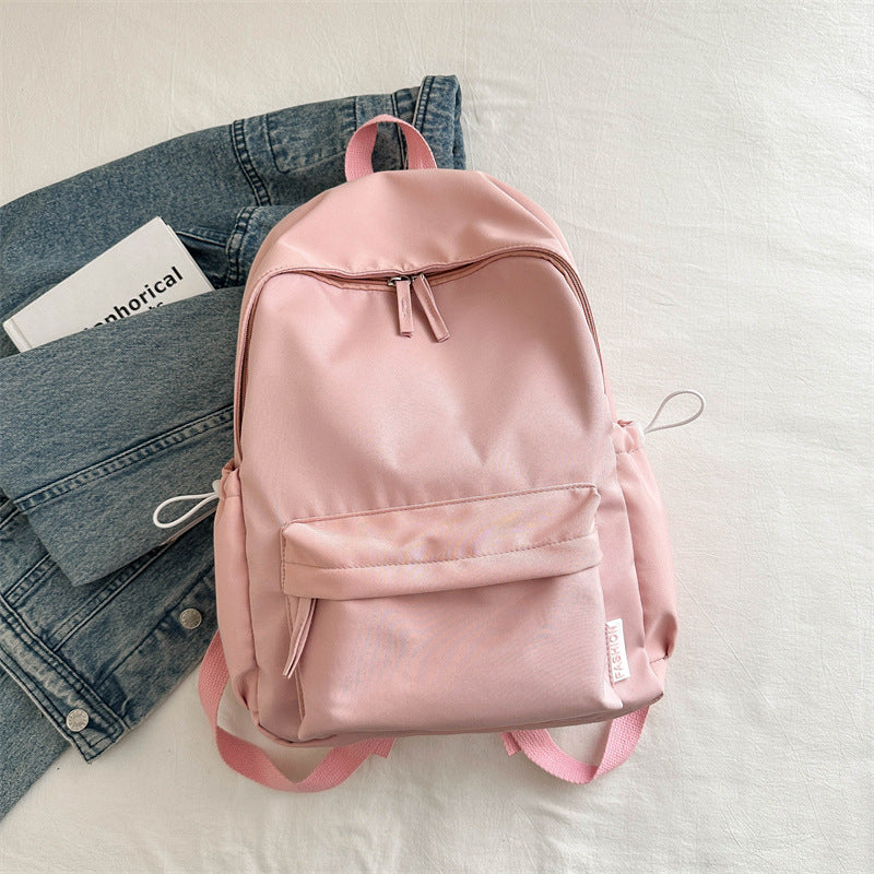 Large-Capacity Japanese-Style Simple Campus Backpack Korean Style College Style Solid Color Student Backpack Casual Bag Travel Bag