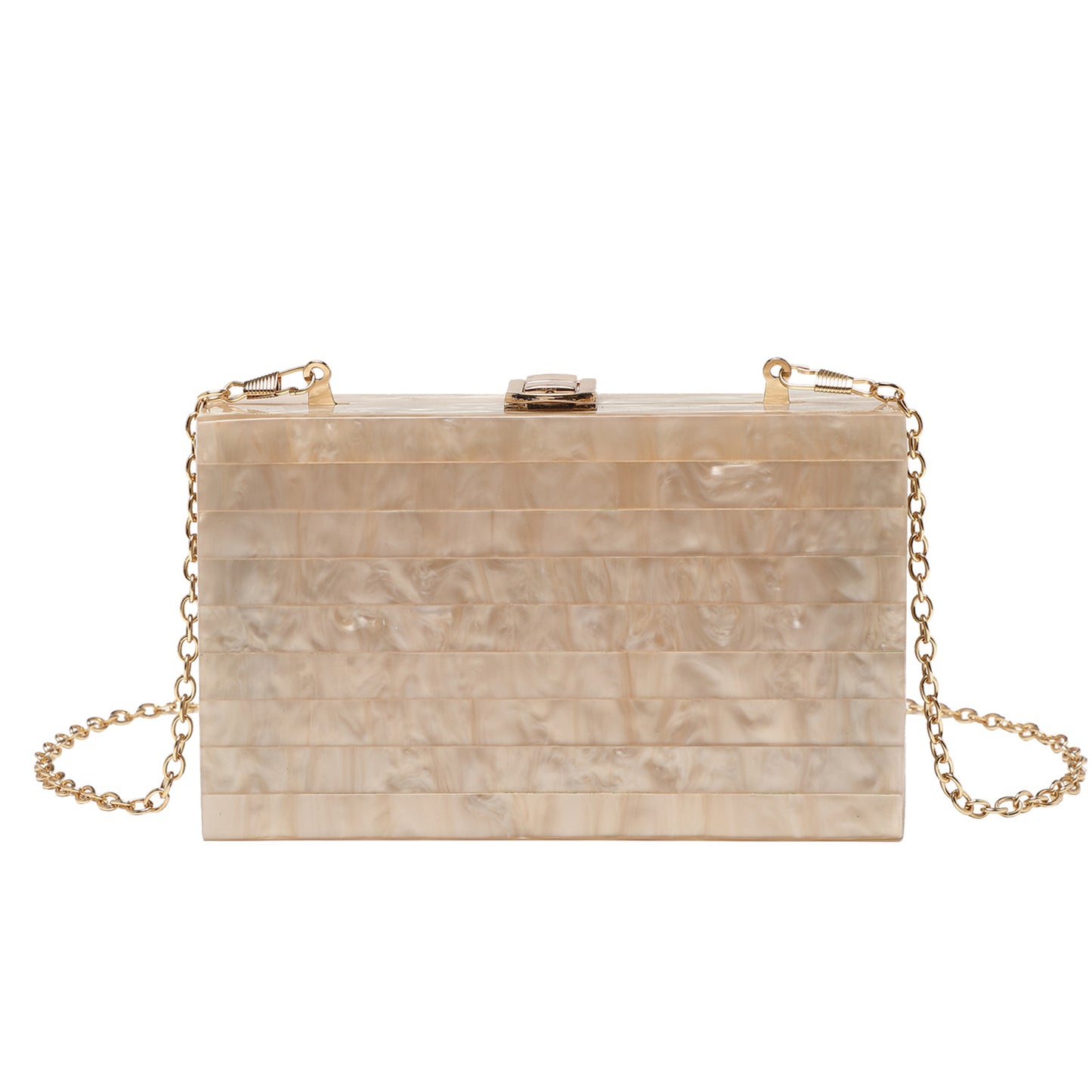 2023 new evening bag fashion striped stitching Pearl acrylic clutch cross-border Amazon exclusive