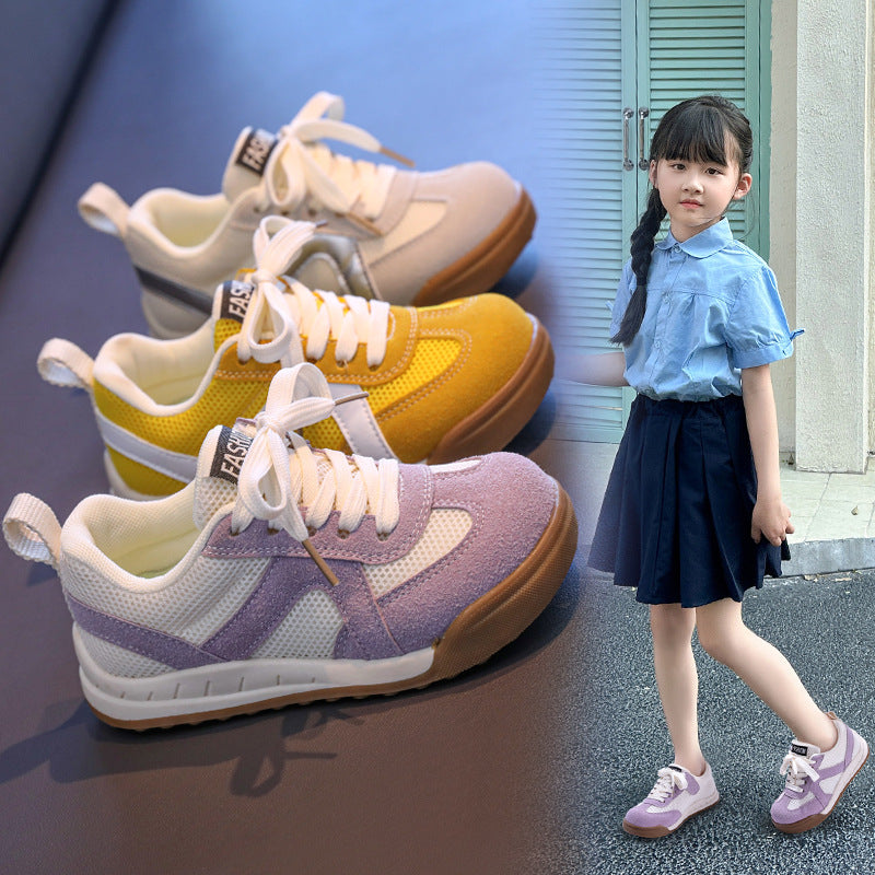 Girls' Shoes Children's Sports Sneakers 2026 New Model Spring and Autumn Breathable Casual Mesh Shoes for Older Children, Forrest Gump Shoes
