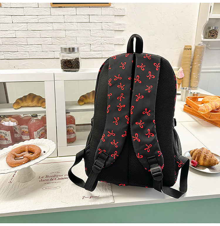 New Girls Backpack Japanese Ins Three-piece Bag Junior Senior high school Student Schoolbag Campus Style Large Capacity Backpack