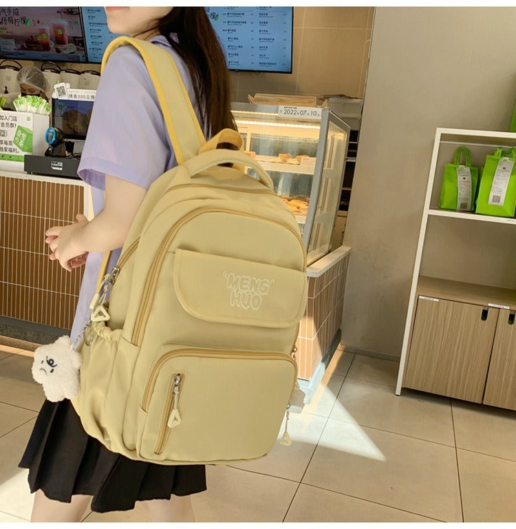 Junior high school Senior high school student schoolbag Korean leisure backpack 2024 autumn new large capacity simple trend backpack