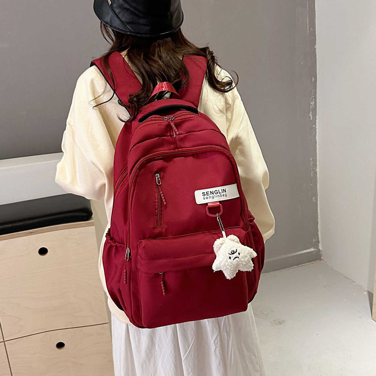 Simple Schoolbags for Boys, College Students, High School Students, Large-Capacity Girls' Backpacks, College Style Korean Fashion Couple Pairs
