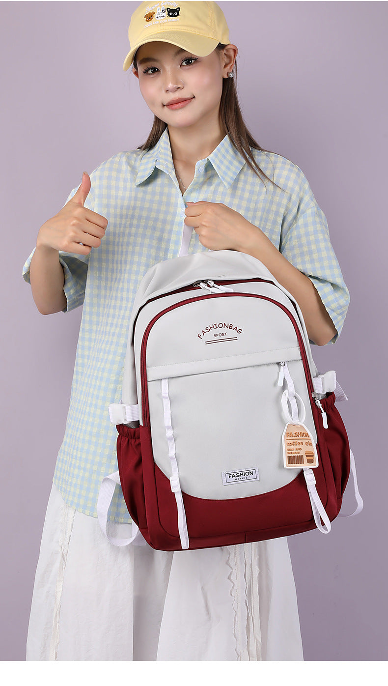 Simple Fashion High-end Sense Backpack All-match Senior high school College Student Computer Bag Casual Backpack High-value Schoolbag