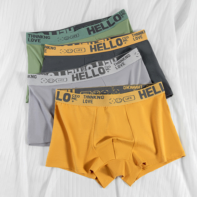 Men's underwear men's wholesale plus size waist antibacterial breathable comfortable cotton texture boxer shorts head male manufacturers on behalf of the hair