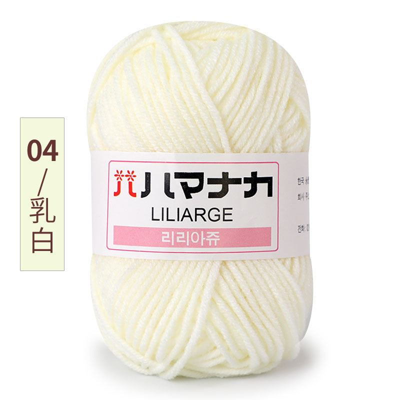 Four and a half two milk cotton 4 strand doll thread Korean cotton medium thick baby wool crochet hand thread wholesale