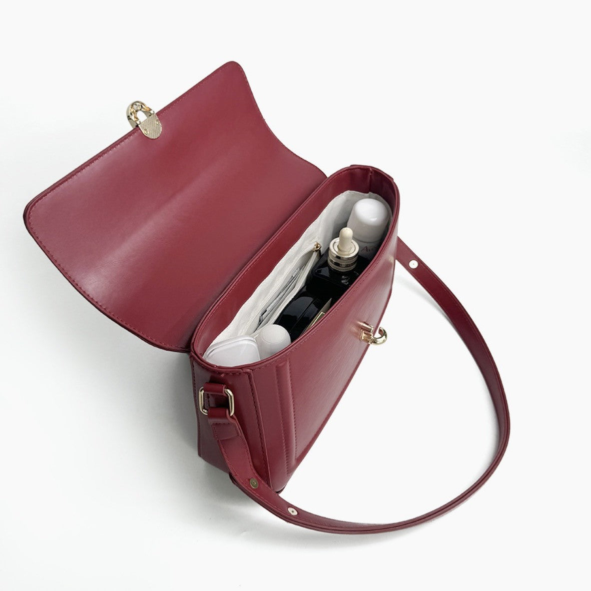 High Texturity Red Retro Bride Wedding Bag 2024 New Entry Luxury Commuter Underarm Bag French Niche Handbag