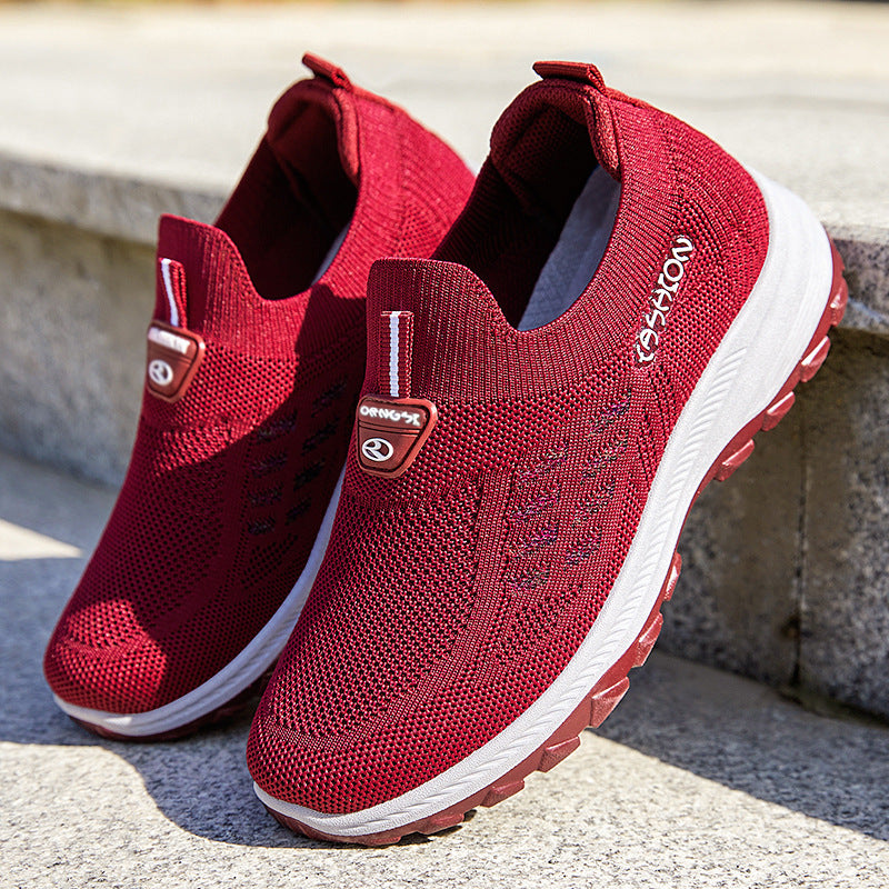 Women's Walking Shoes, Spring New Models, Foreign Trade Women's Shoes Wholesale, Breathable Slip-On Soft-Soled Shoes for Middle-Aged and Elderly Mothers, Dropshipping