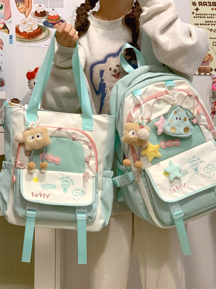Junior High School Girls' Schoolbag High Color Value Cute Lightweight Large Capacity for Primary School Students and High School Students Backpack for Women