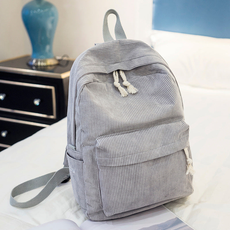 Cross-Border Personalized Embroidered Backpack Backpack School Bag Harajuku Versatile High School Student Personalized Corduroy College Style