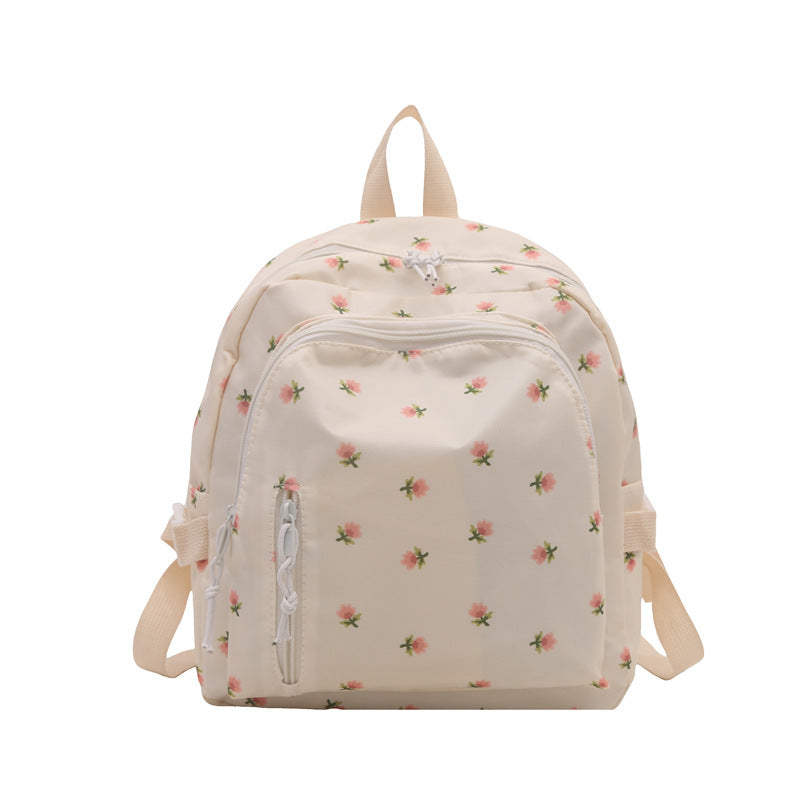 Fashionable and Simple Printed Backpack, Trendy and Trendy, Lightweight, Large-Capacity, Personalized School Bag for Middle School Students, Women's Backpack