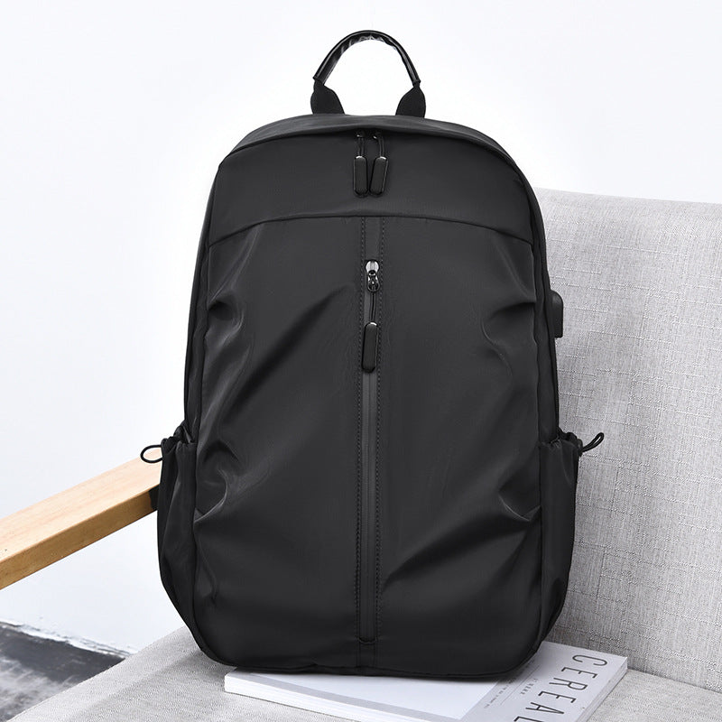 Solid Color Student Schoolbag Large Capacity Junior High School Senior high school College Student Backpack Men's Travel Simple All-match Computer Backpack