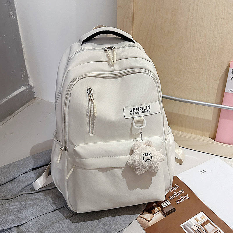 Schoolbag Female College Students High School Students Large Capacity College Style Backpack Simple Casual Sports Korean Couple Backpack