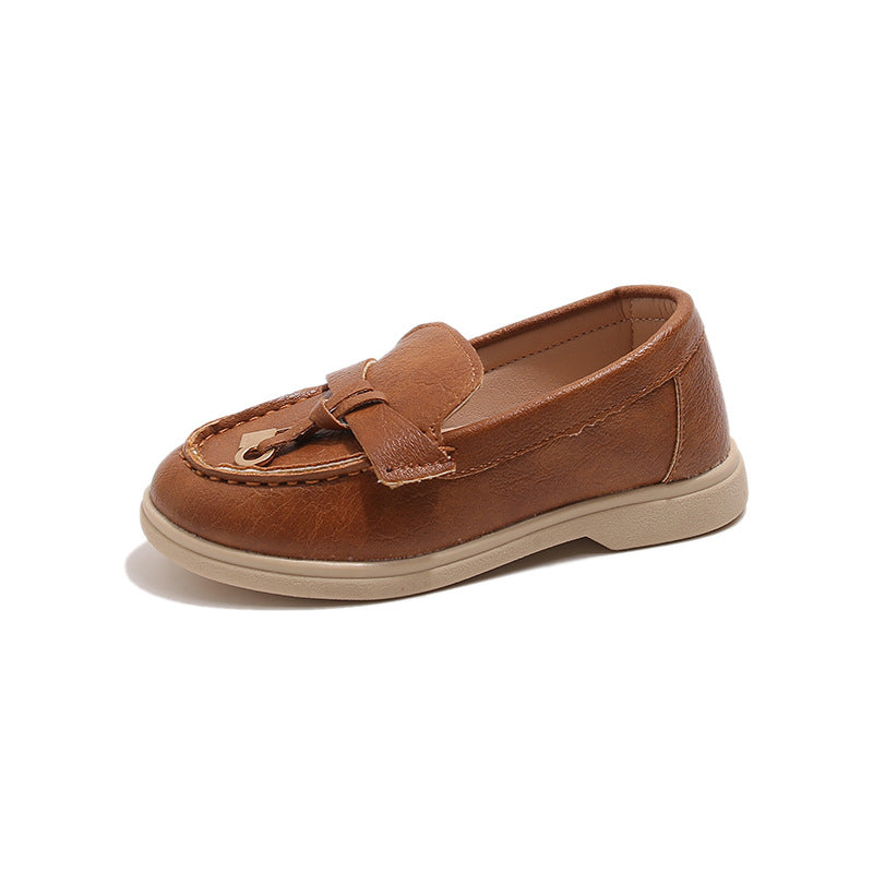 Children's Loafers, British Style Retro Loafers, Boys' Casual Leather Shoes, Little Girls' Casual Shoes