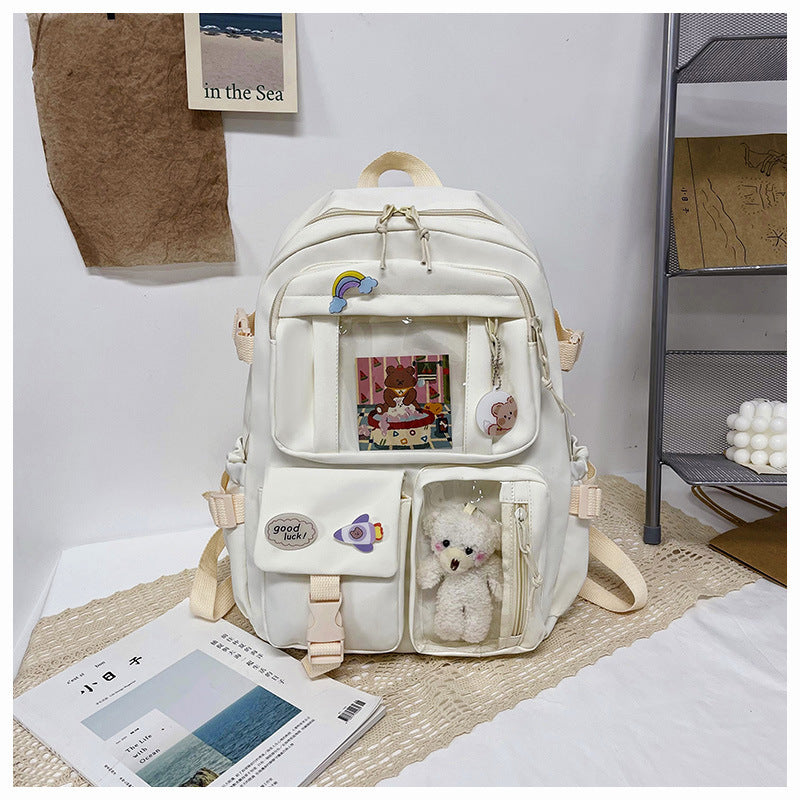 Cute Backpack 2026 New Model Large Capacity Fashionable and Stylish High School Student Schoolbag Female Korean Style Junior High School Student Backpack