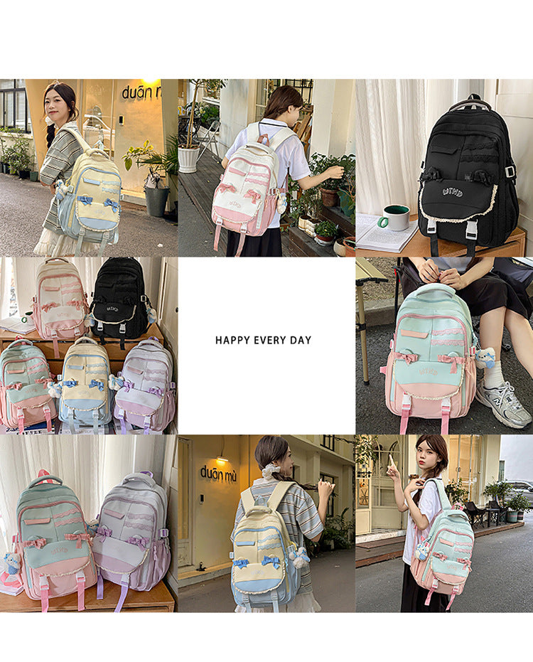 Wholesale Backpack Travel New Korean Style Fashion Large Capacity Junior High School and High School Student School Bag Leisure Travel School Bag