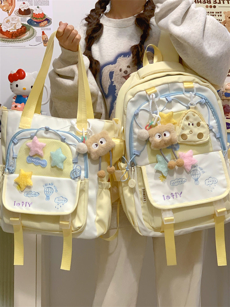 Junior High School Girls' Schoolbag High Color Value Cute Lightweight Large Capacity for Primary School Students and High School Students Backpack for Women