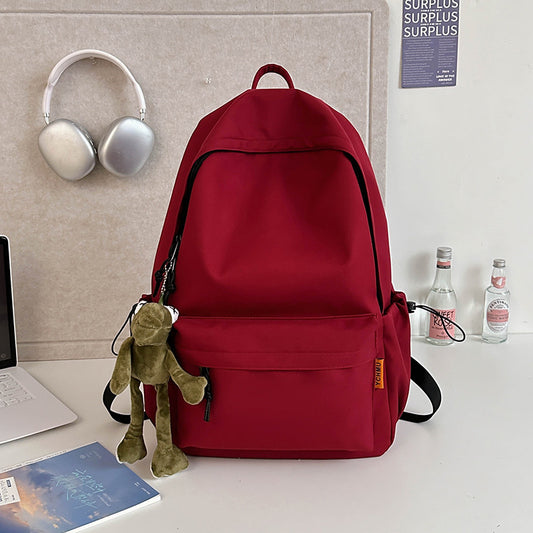 Ins Large Capacity Simple Solid Color Backpack Junior High School High School Backpack Japanese Female College Student Schoolbag