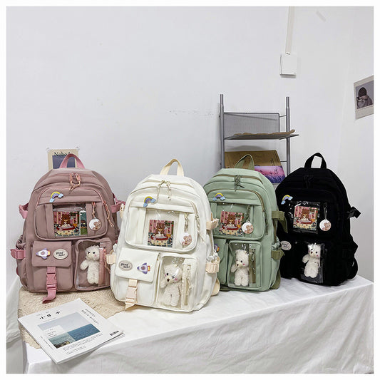 Cute Backpack 2026 New Model Large Capacity Fashionable and Stylish High School Student Schoolbag Female Korean Style Junior High School Student Backpack